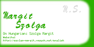 margit szolga business card